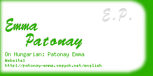 emma patonay business card